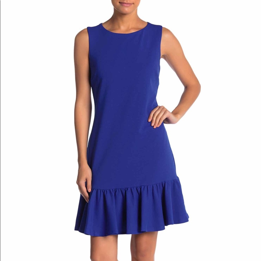 NWT Betsey Johnson Ruffled Hem Scuba Crepe Dress
